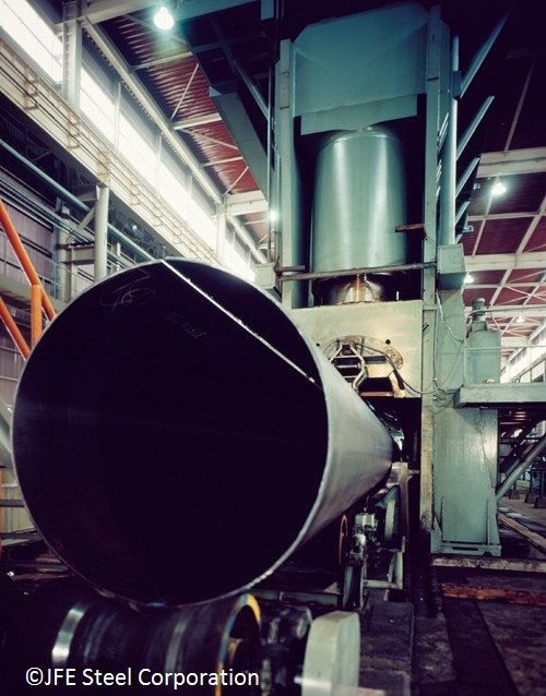UOE pipe forming process